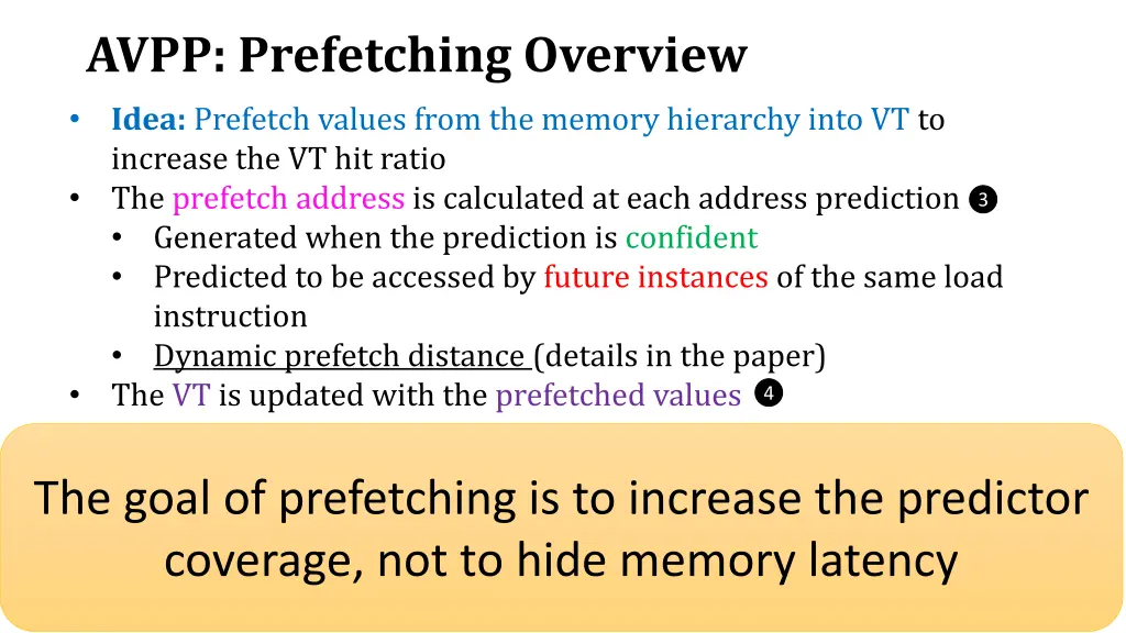 avpp prefetching overview idea prefetch values