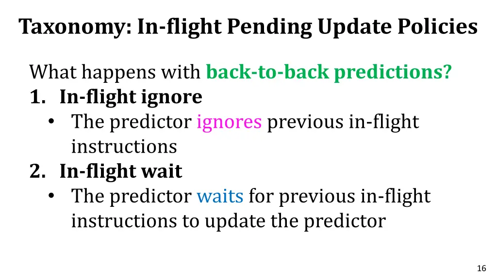 taxonomy in flight pending update policies