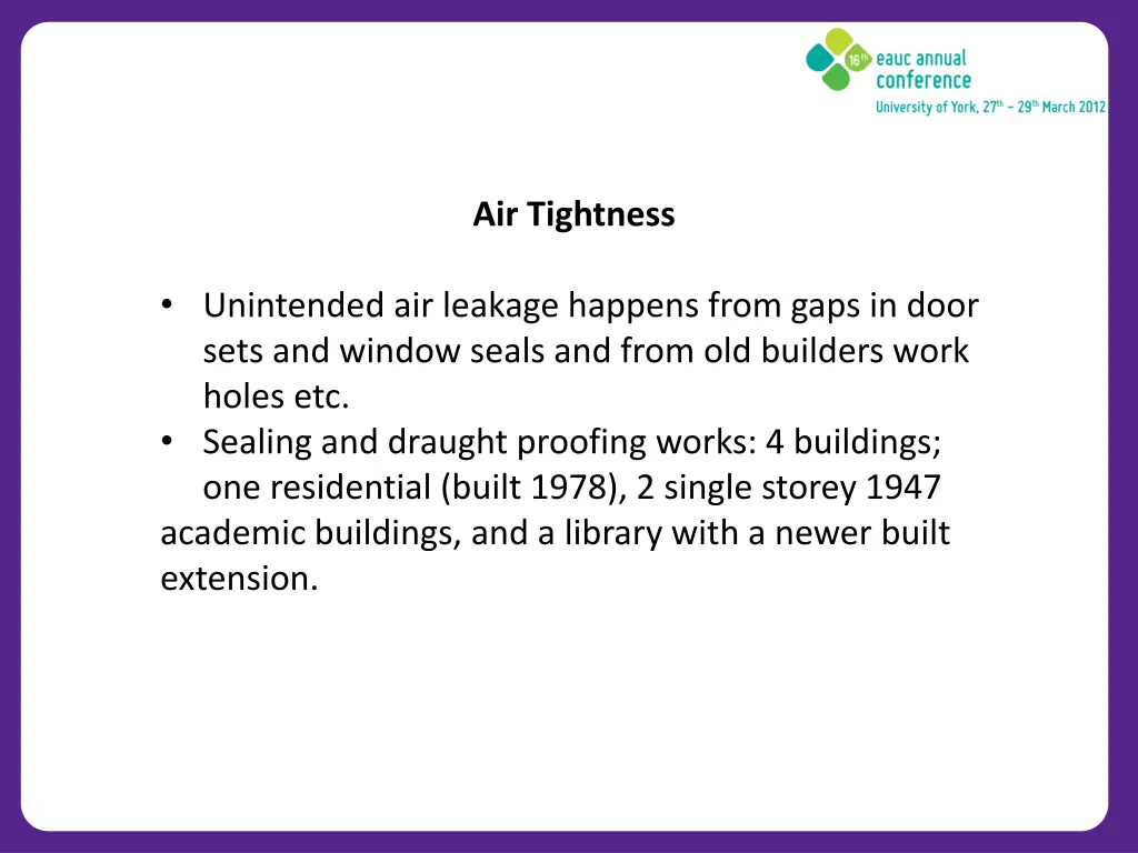 air tightness