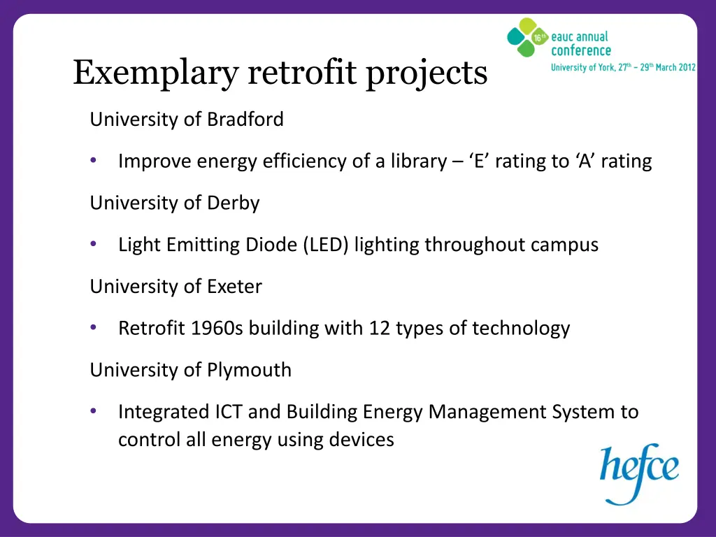 exemplary retrofit projects