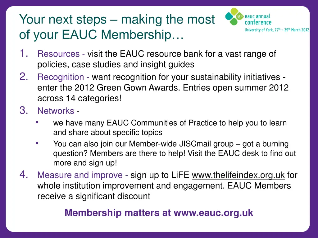 your next steps making the most of your eauc