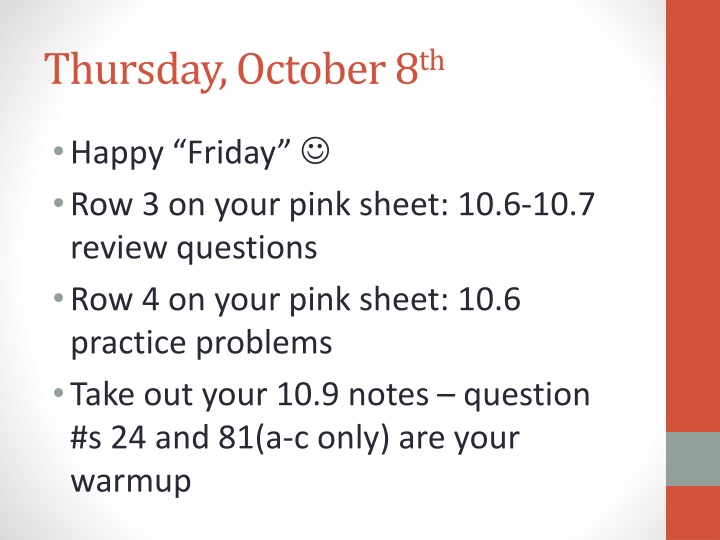 thursday october 8 th