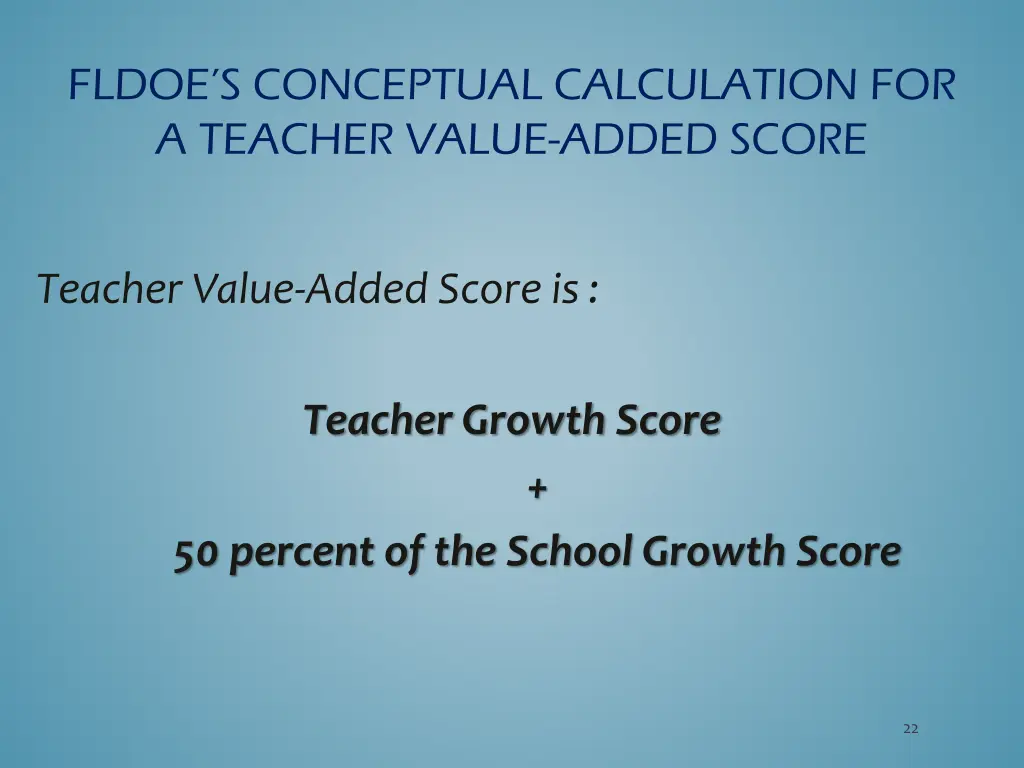 fldoe s conceptual calculation for a teacher