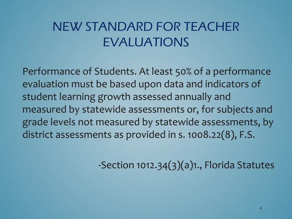 new standard for teacher evaluations 2