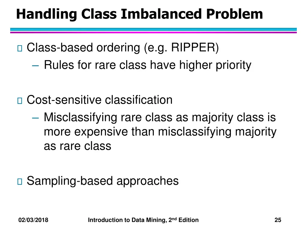 handling class imbalanced problem