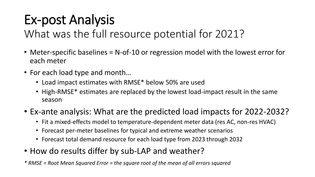 ex ex post analysis post analysis what