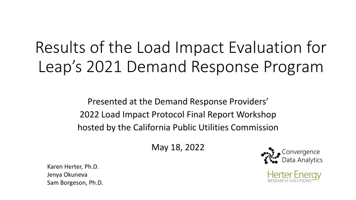 results of the load impact evaluation for leap