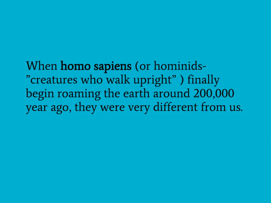 when homo sapiens homo sapiens or hominids