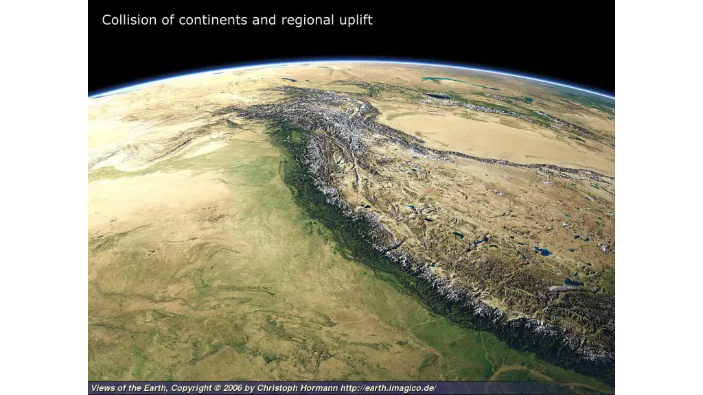 collision of continents and regional uplift