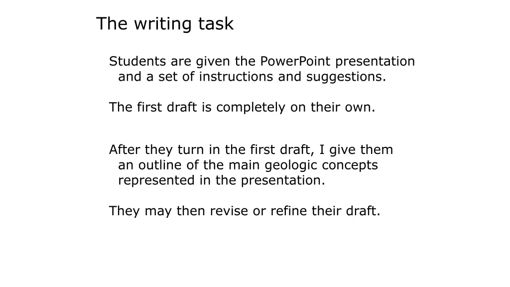 the writing task