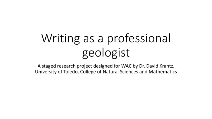 writing as a professional geologist