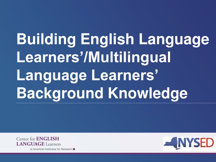 building english language learners multilingual