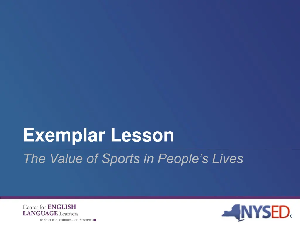 exemplar lesson the value of sports in people