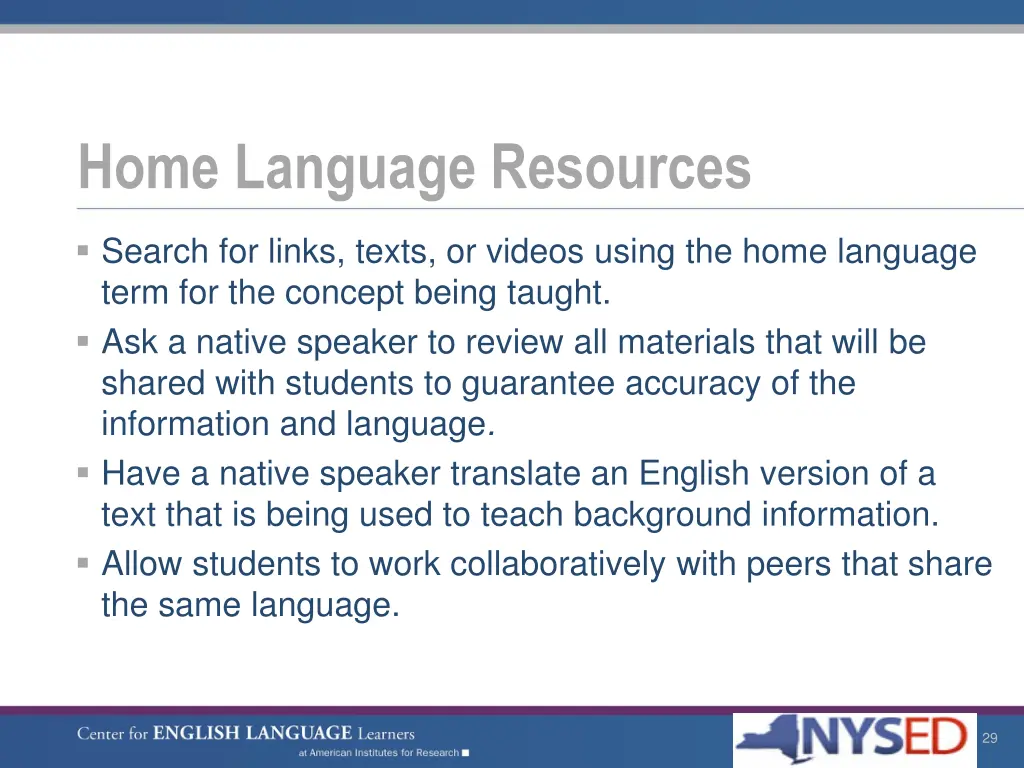 home language resources