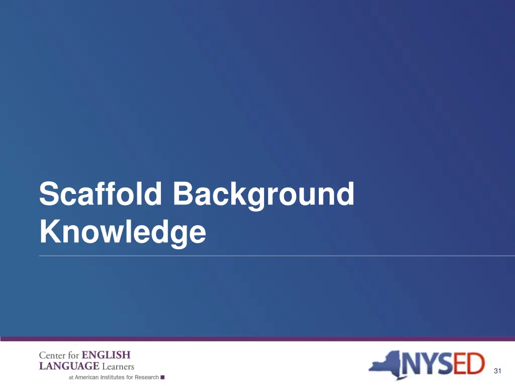 scaffold background knowledge