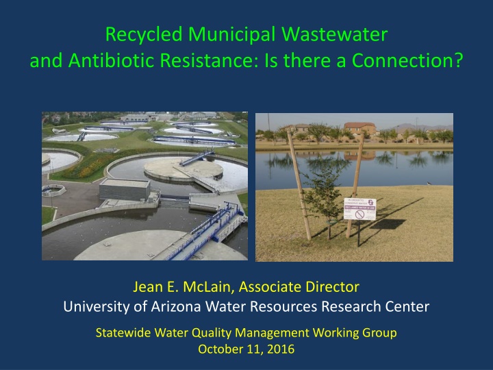 recycled municipal wastewater and antibiotic