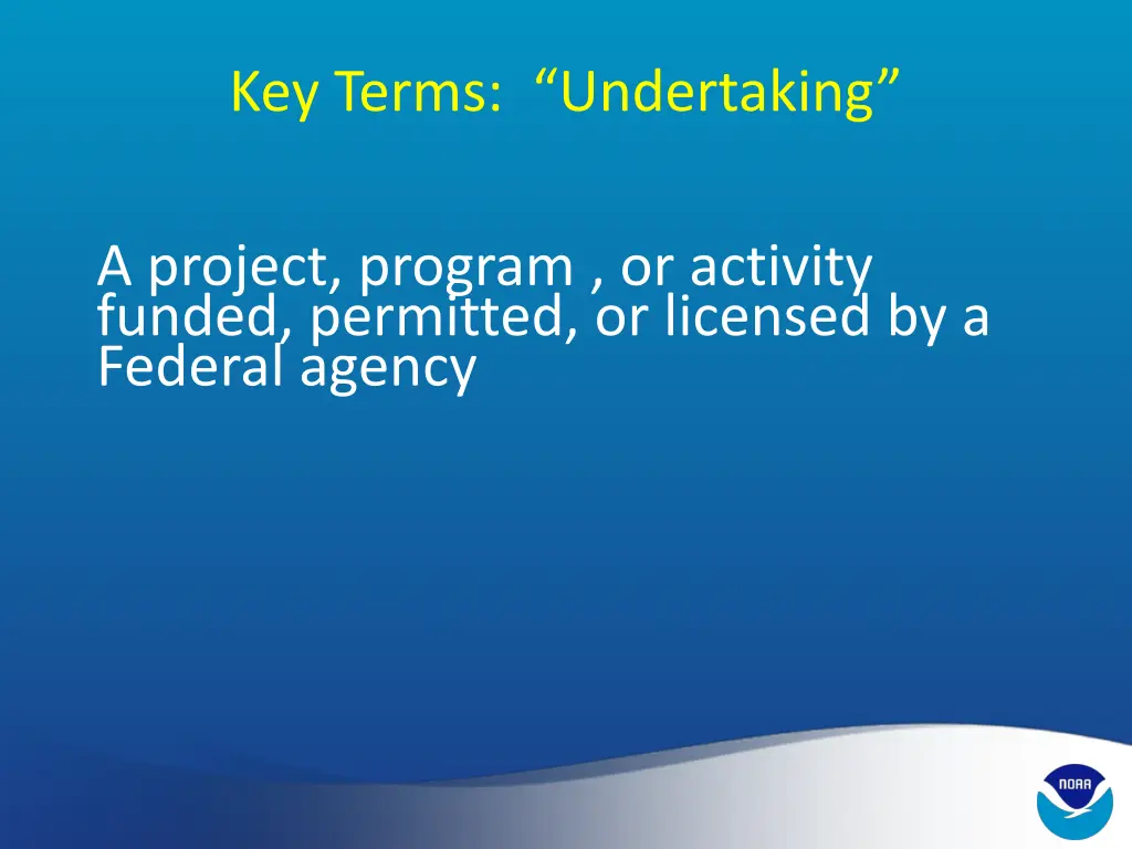 key terms undertaking