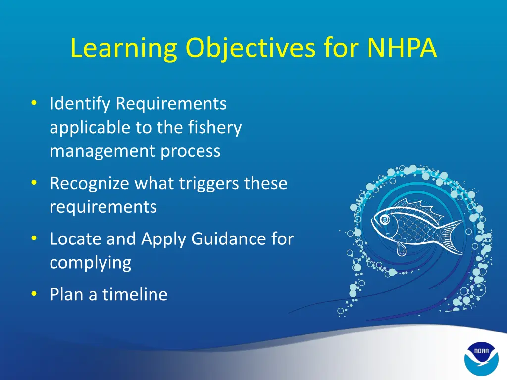 learning objectives for nhpa