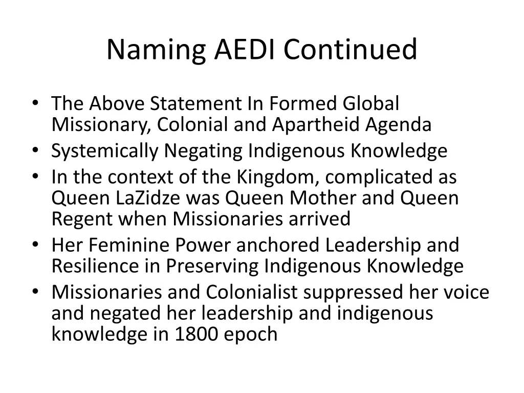 naming aedi continued 2