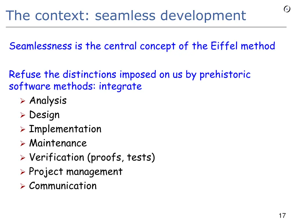 the context seamless development