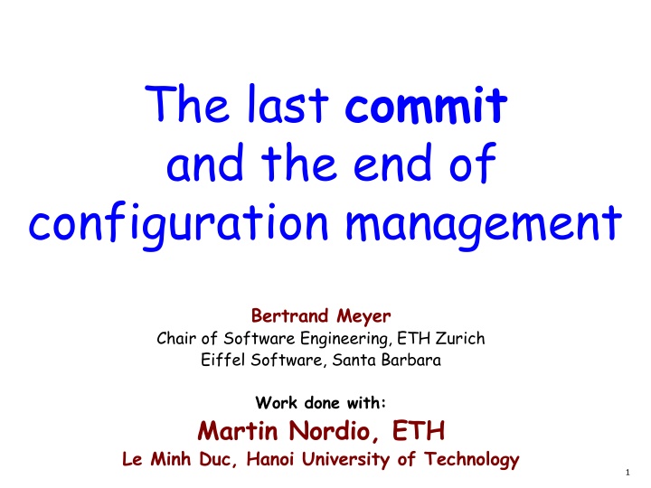 the last commit and the end of configuration