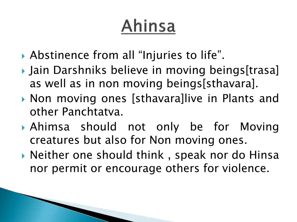 abstinence from all injuries to life jain