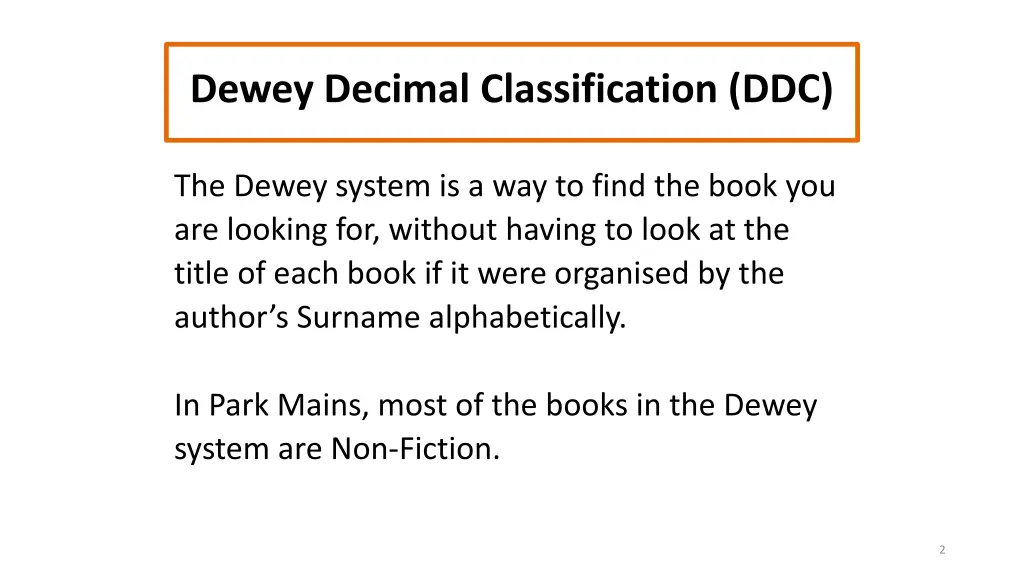 dewey decimal classification ddc