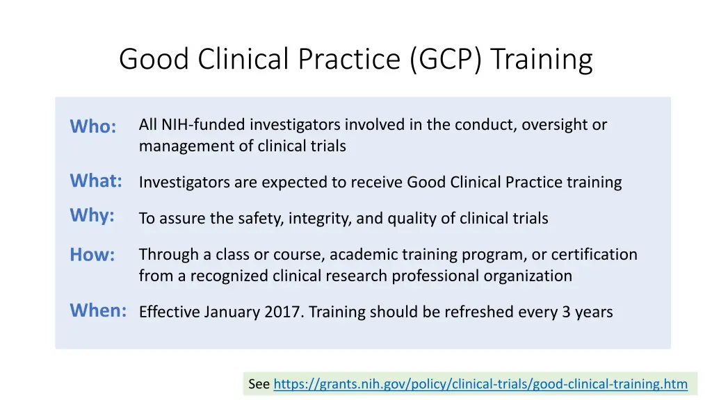 good clinical practice gcp training