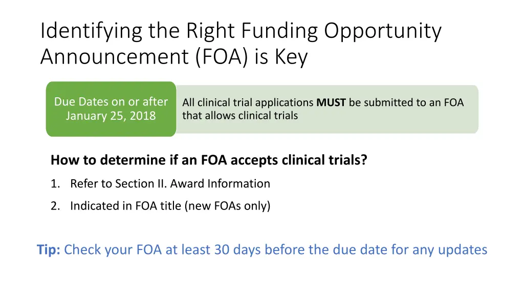 identifying the right funding opportunity