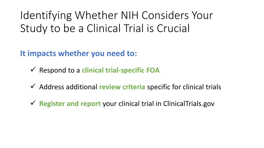 identifying whether nih considers your study