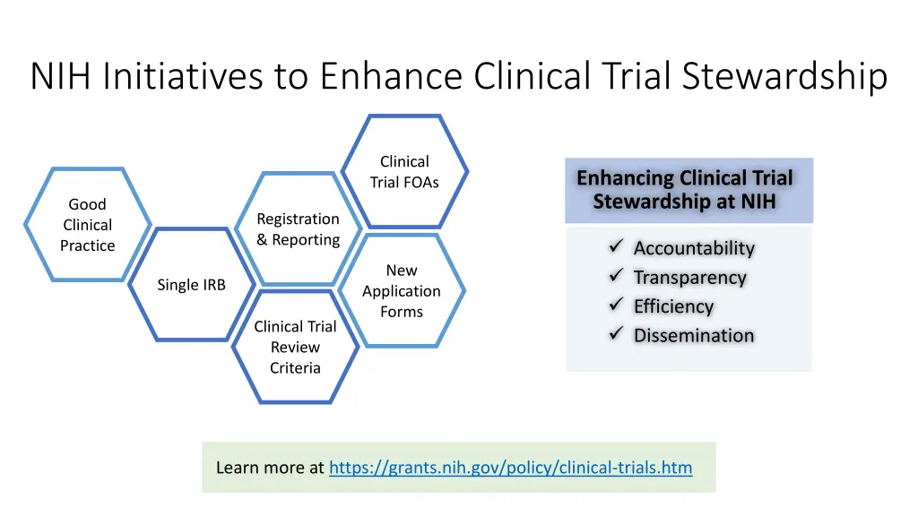 nih initiatives to enhance clinical trial