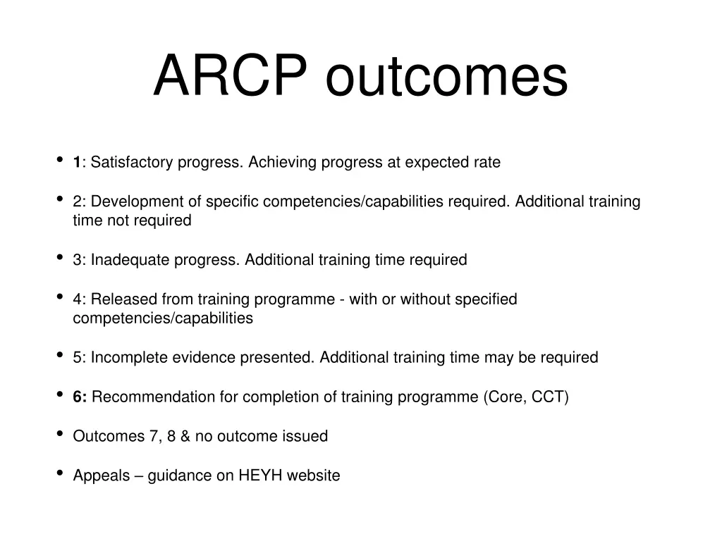 arcp outcomes