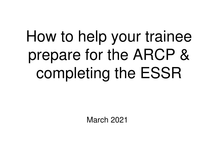 how to help your trainee prepare for the arcp