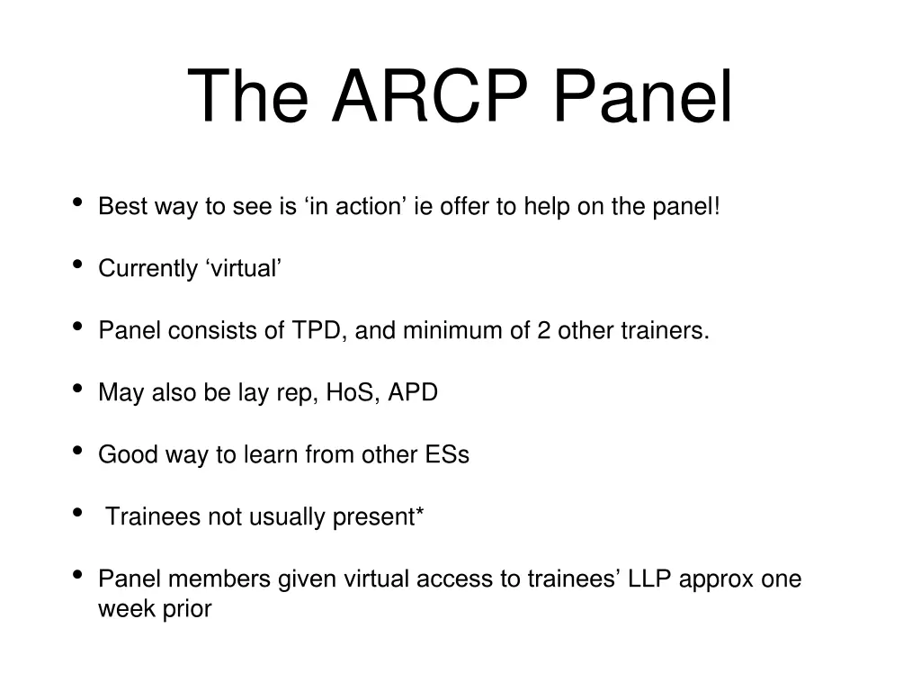 the arcp panel