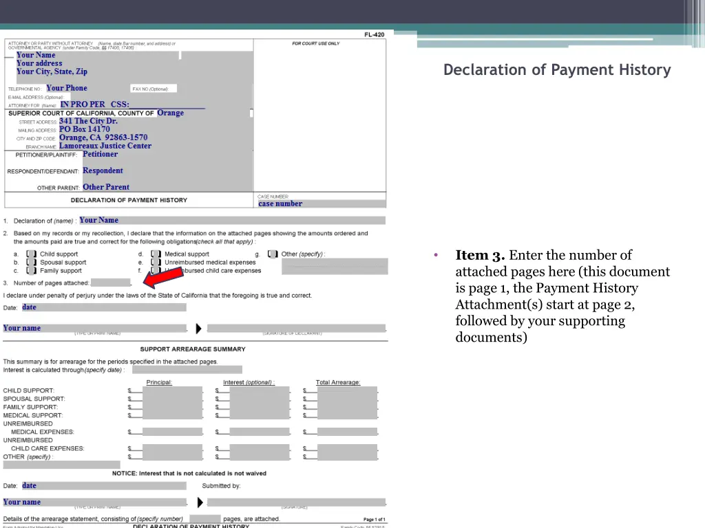 declaration of payment history 2