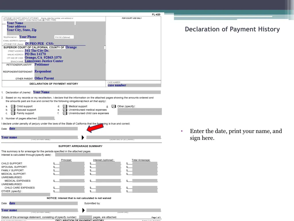 declaration of payment history 3