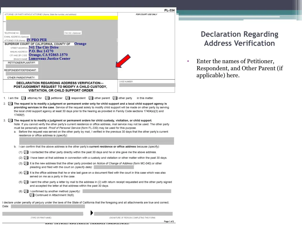 declaration regarding address verification 1