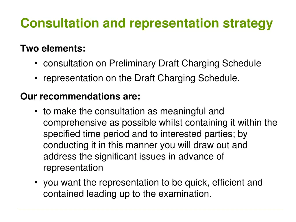 consultation and representation strategy