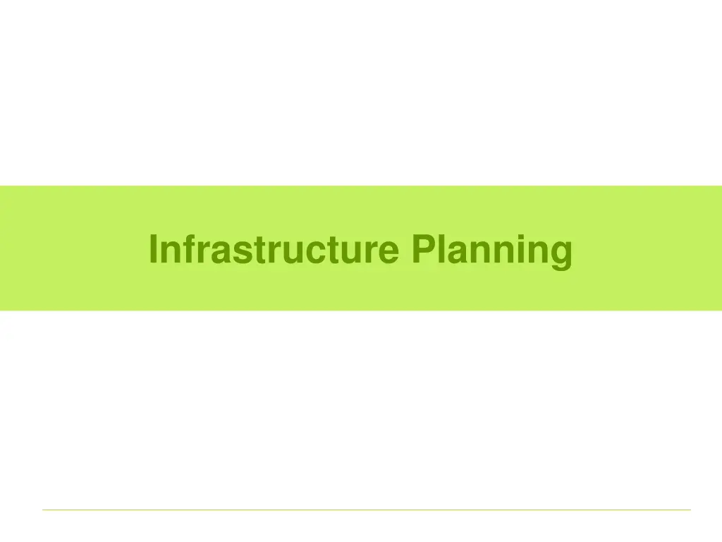 infrastructure planning