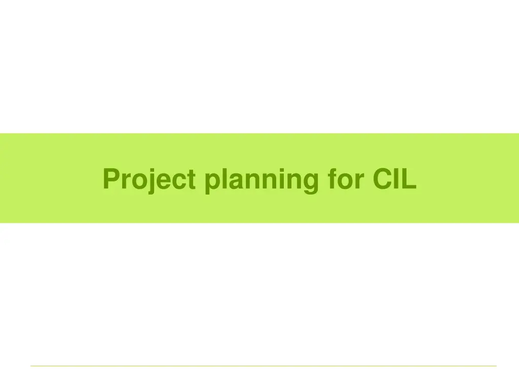 project planning for cil