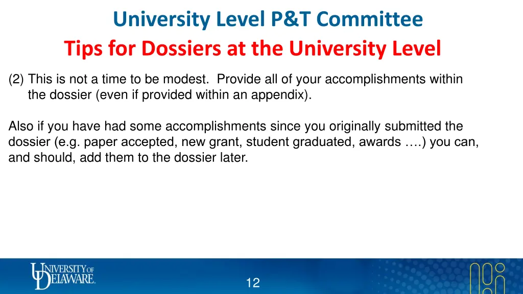 university level p t committee tips for dossiers 1