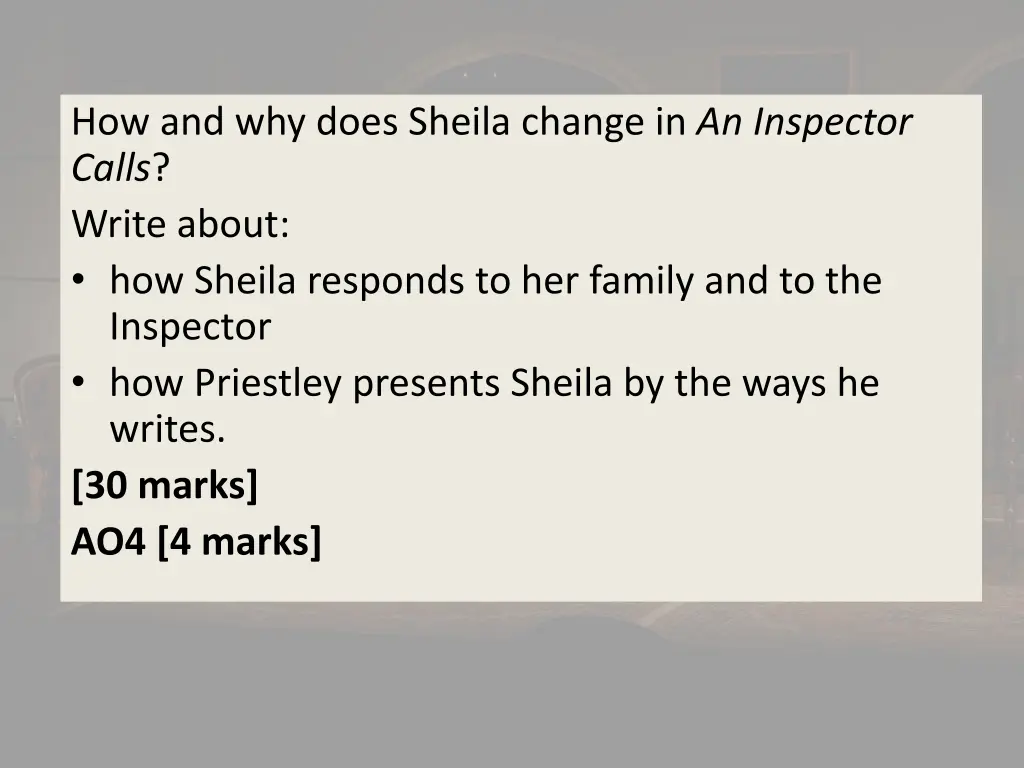 how and why does sheila change in an inspector 1