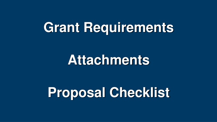 grant requirements