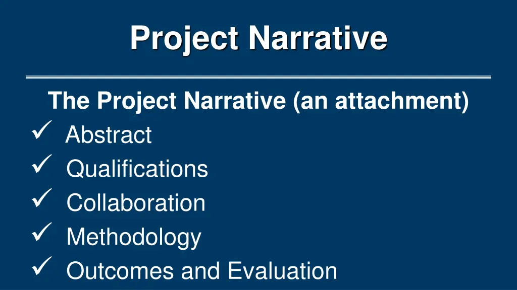 project narrative