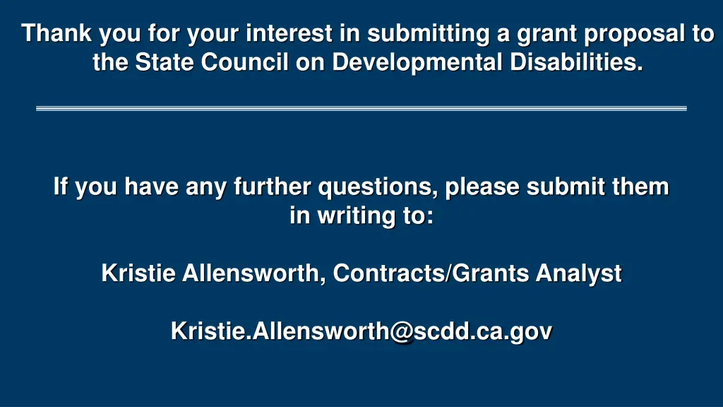 thank you for your interest in submitting a grant