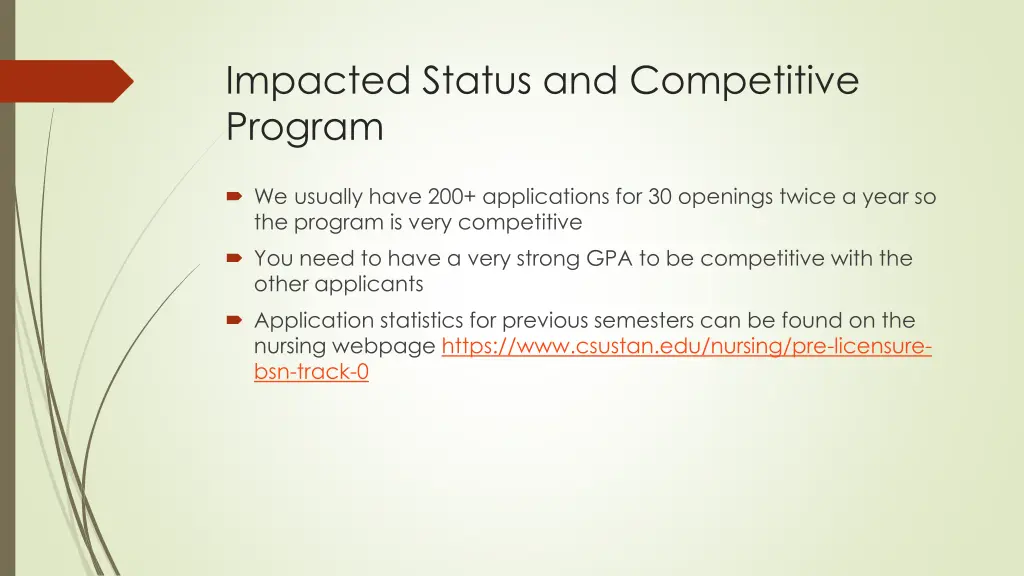 impacted status and competitive program