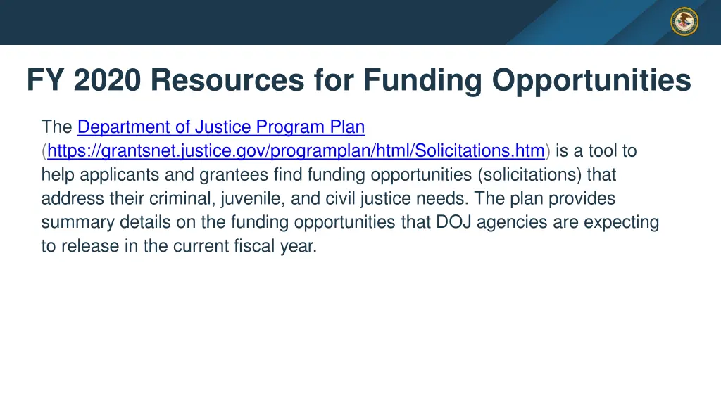 fy 2020 resources for funding opportunities 1