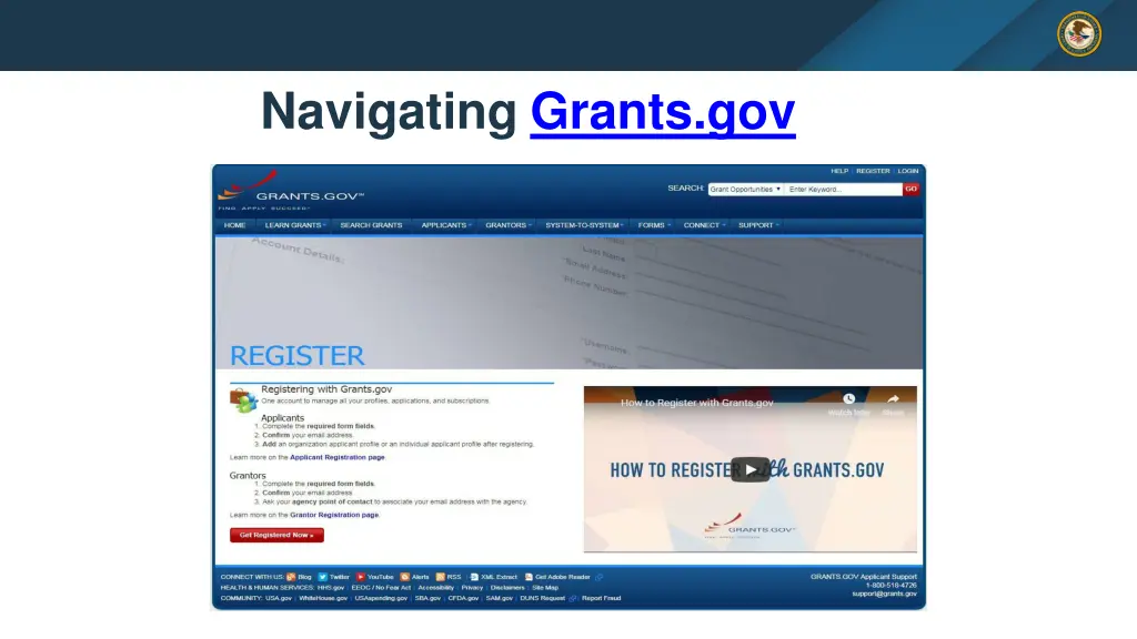 navigating grants gov