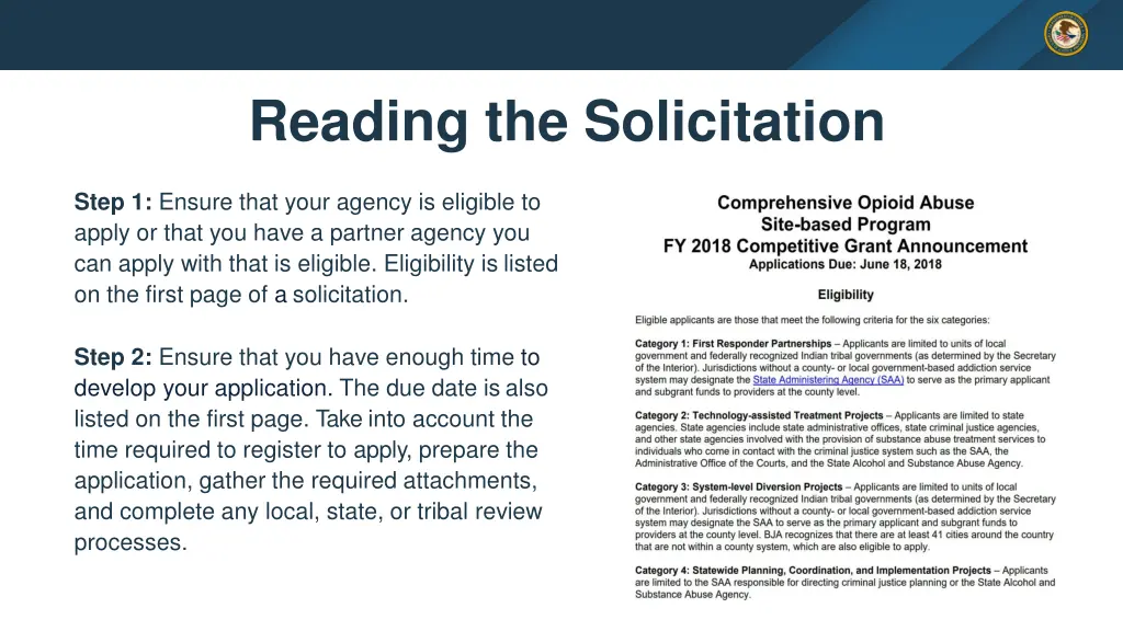 reading the solicitation