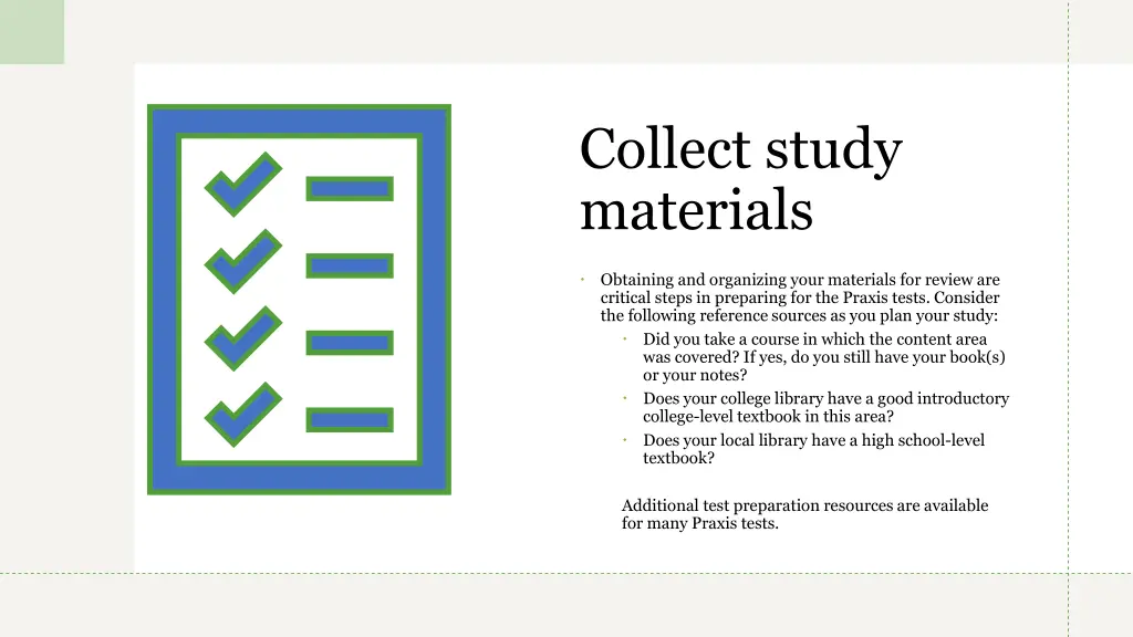 collect study materials